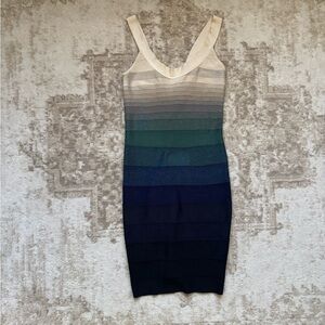 Herve Leger Ombré Bodycon Bandage Dress